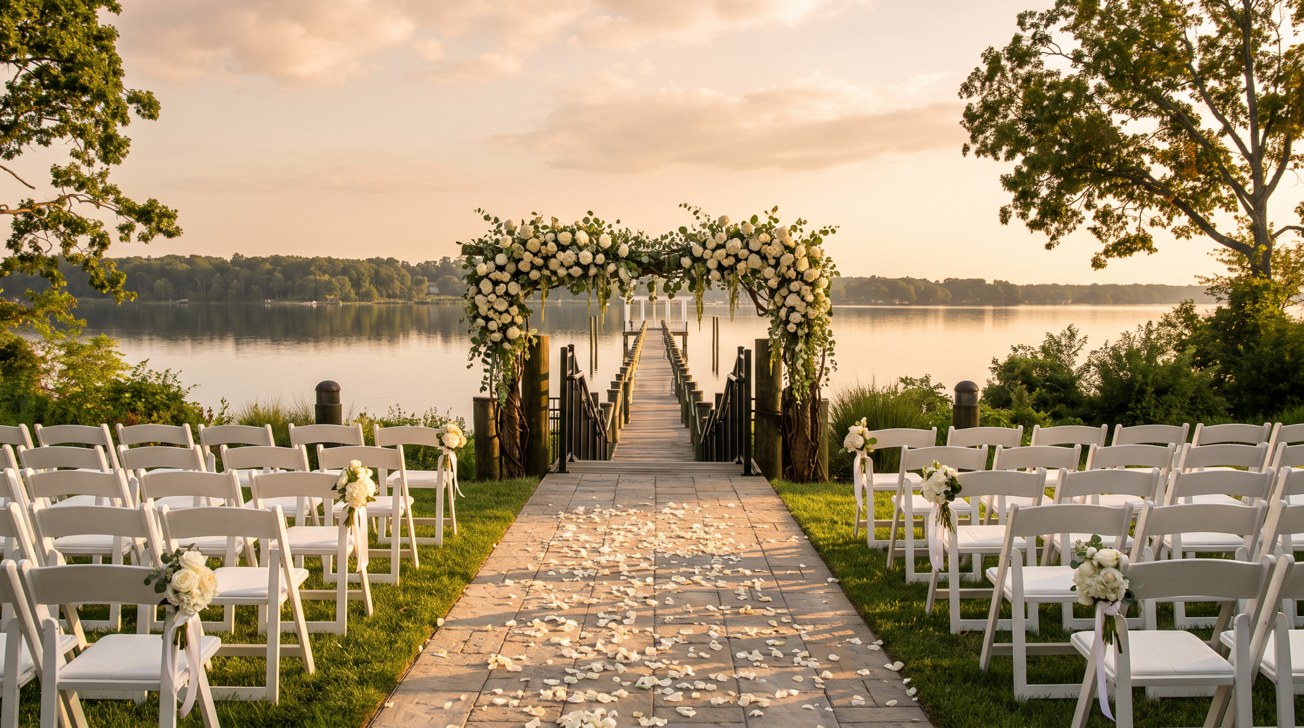 waterfront wedding ceremony